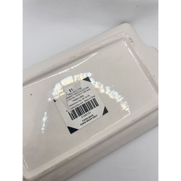 Hobby Lobby Black White Buffalo Checkered Butter Dish Lid Tray Ceramic - Picture 5 of 12